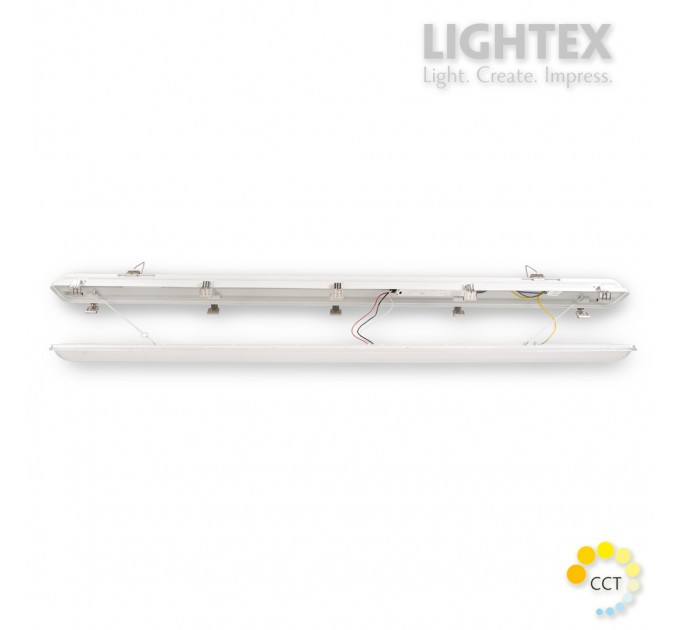 LED тяло IGOR Gen 3 40W/28W/21W max.6400lm 240V CCT 3000K/4000K/5700K IP65 PC/PC 1180x85x71mm с порт за авариен блок Lightex