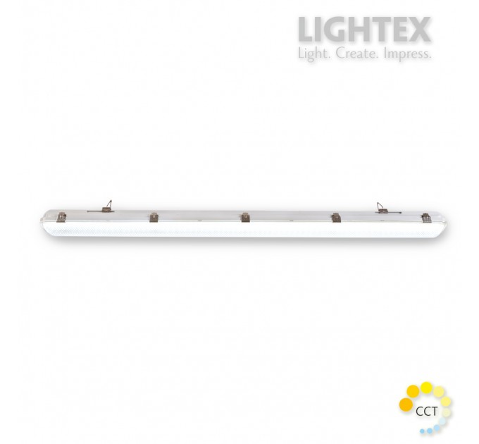 LED тяло IGOR Gen 3 40W/28W/21W max.6400lm 240V CCT 3000K/4000K/5700K IP65 PC/PC 1180x85x71mm с порт за авариен блок Lightex
