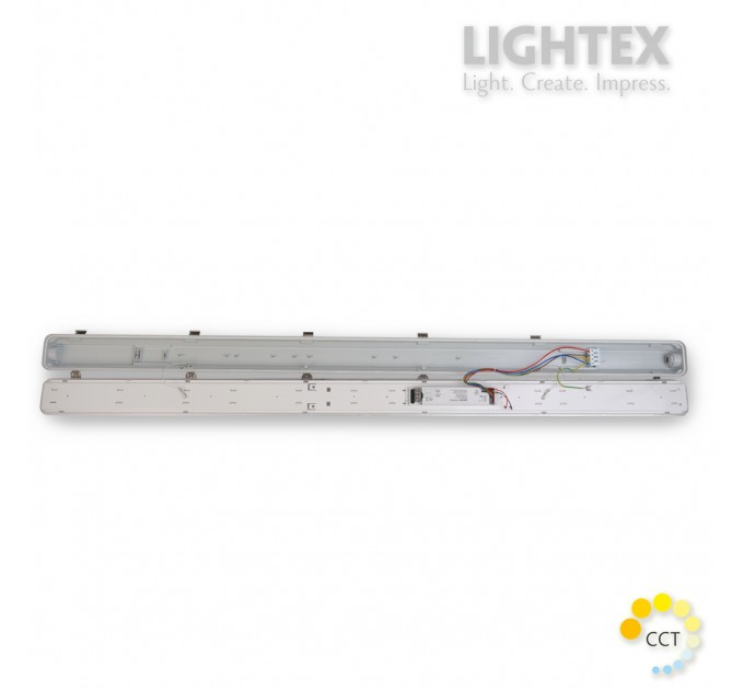 LED тяло IGOR Gen 3 40W/28W/21W max.6400lm 240V CCT 3000K/4000K/5700K IP65 PC/PC 1180x85x71mm с порт за авариен блок Lightex