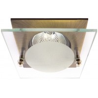 Луна RL HL1023GAB MR16 GX5.3 max.7W LED алуминиева стационарна квадрат дистанцирано стъкло 77x77mm/cut 60mm антично зелено Lightex