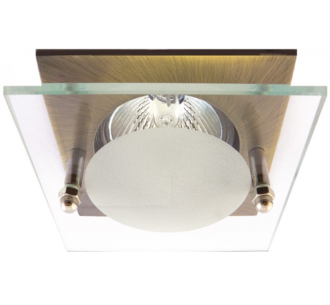 Луна RL HL1023GAB MR16 GX5.3 max.7W LED алуминиева стационарна квадрат дистанцирано стъкло 77x77mm/cut 60mm антично зелено Lightex