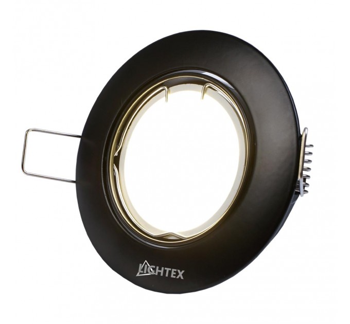Луна за вграждане GU10 алуминиева подвижна Ø82mm/cut 75mm черна Lightex