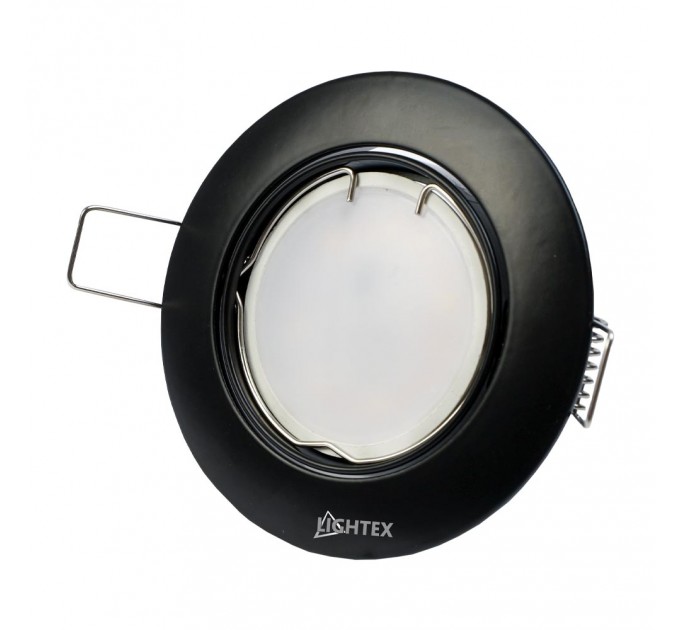 Луна за вграждане GU10 алуминиева подвижна Ø82mm/cut 75mm черна Lightex