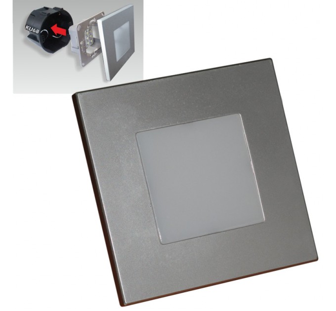 LED луна за вграждане в стена STEP LIGHT 1W 4000K 48302 сребро EMITHOR