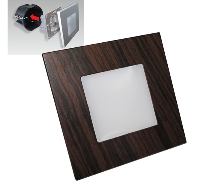 LED луна за вграждане в стена STEP LIGHT 1W 4000K 48306 тъмно дърво EMITHOR