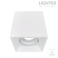 Луна за външен монтаж 1*GU10 квадрат бяла 96х96x100 PC Lightex