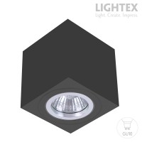 Луна за външен монтаж 1*GU10 max.7W LED квадрат черна 80х80 Lightex