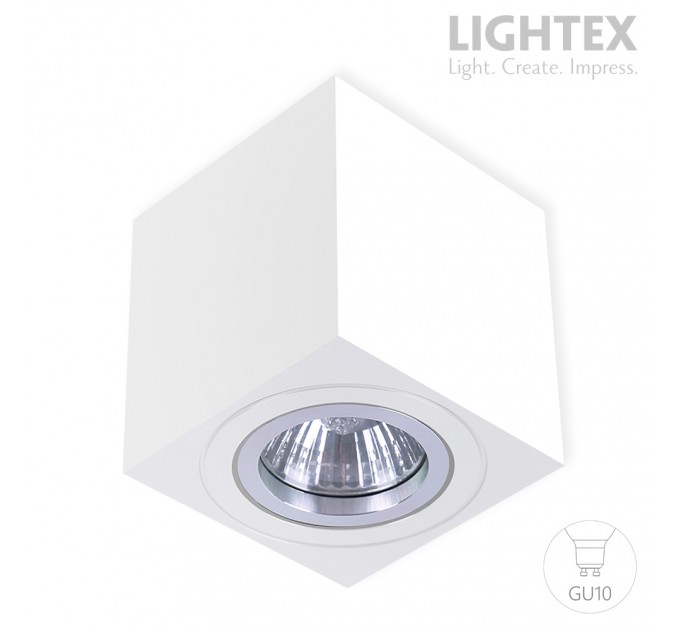Луна за външен монтаж 1*GU10 max.7W LED квадрат бяла 80х80 Lightex
