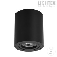 Луна за външен монтаж 1*GU10 max.7W LED кръг черна Ø80mm Lightex