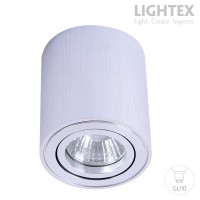 Луна за външен монтаж 1xGU10 max.7W LED кръг сатен хром Ø85mm Lightex