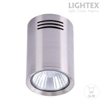 Луна за външен монтаж 1xGU10 max.7W LED кръг сатен хром Ø70mm Lightex