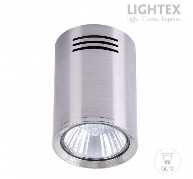 Луна за външен монтаж 1xGU10 max.7W LED кръг сатен хром Ø70mm Lightex