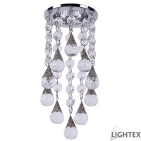 Луна стационарна кръгла хром + кристали LS400201 MR16 max.7W LED Ø85x290mm/cut 55mm Lightex