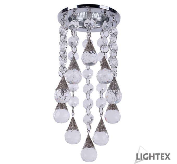 Луна стационарна кръгла хром + кристали LS400201 MR16 max.7W LED Ø85x290mm/cut 55mm Lightex