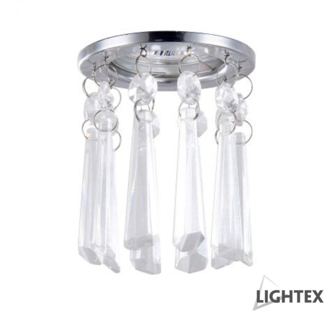 Луна стационарна кръгла хром + кристали LS400205 MR16 max.7W LED Ø85x110mm/cut 55mm Lightex