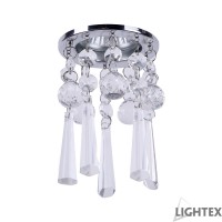 Луна стационарна кръгла хром + кристали LS400206 MR16 max.7W LED Ø85x150mm/cut 55mm Lightex