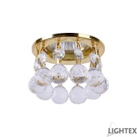 Луна стационарна кръгла злато + кристали LS400203 MR16 max.7W LED Ø85x100mm/cut 55mm Lightex
