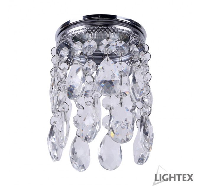 Луна стационарна кръгла хром + кристали LS400209 MR16 max.7W LED Ø85x200mm/cut 55mm Lightex