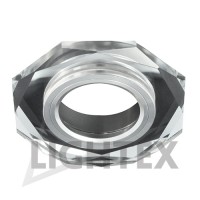 Луна стационарна шестоъгълна стъкло прозрачно LS400122 MR16 max.7W LED Ø90mm/cut 65mm Lightex