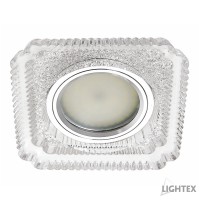 Луна стационарна квадратна стъкло прозрачно с LED лента 3W 4000K 330lm LS500101 + MR16 max.7W LED 90x90mm/cut 65mm Lightex