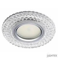 Луна стационарна кръгла стъкло прозрачно с LED лента 3W 3000K 330lm LS500151+ MR16 max.7W LED Ø100mm/cut 65mm Lightex