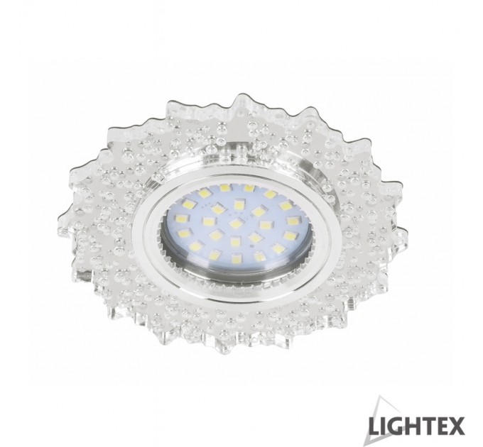 Луна стационарна кръгла прозрачен акрил с LED лента 3W 4000K 330lm LS500170 MR16 max.7W LED Ø100x20mm/cut 65mm Lightex