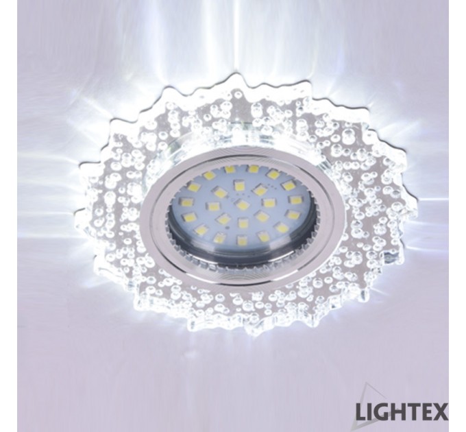 Луна стационарна кръгла прозрачен акрил с LED лента 3W 4000K 330lm LS500170 MR16 max.7W LED Ø100x20mm/cut 65mm Lightex