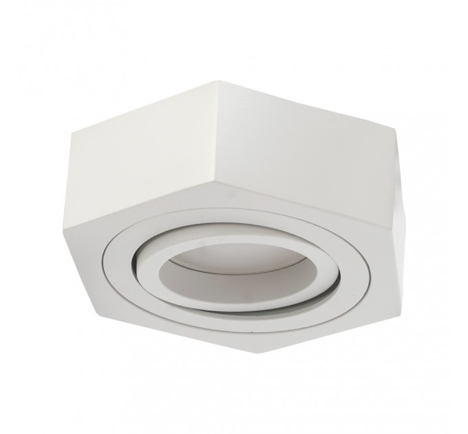 Луна Nano за вграждане 220V  GU10 max 7W бяла шестоъгълна 100х30mm/cut 60mm Lightex
