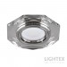 Луна стационарна шестоъгълна стъкло прозрачно LS400122 GU10 Ø90mm/cut 65mm Lightex
