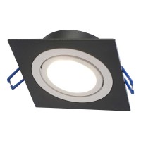 Луна подвижна алуминиева GU10 92mm x 92mm /cut 85mm черно + бяло Lightex