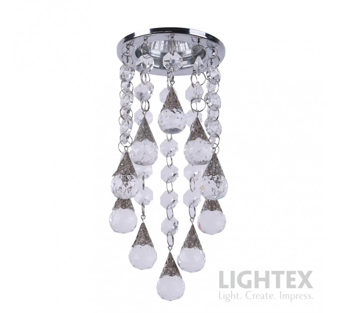 Луна стационарна кръгла хром + кристали LS400201 GU10 Ø85x290mm/cut 55mm Lightex