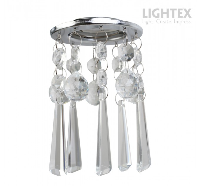 Луна стационарна кръгла хром + кристали LS400206 GU10 max.7W LED Ø85x150mm/cut 55mm Lightex