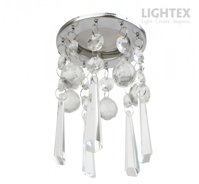Луна стационарна кръгла хром + кристали LS400206 GU10 max.7W LED Ø85x150mm/cut 55mm Lightex