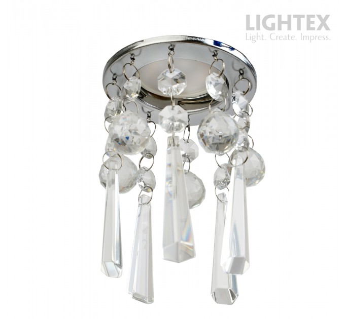 Луна стационарна кръгла хром + кристали LS400206 GU10 max.7W LED Ø85x150mm/cut 55mm Lightex