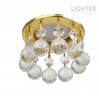 Луна стационарна кръгла злато + кристали LS400203 GU10 max.7W LED Ø85x100mm/cut 55mm Lightex