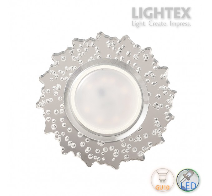 Луна стационарна кръгла прозрачен акрил с LED лента 3W 4000K 170lm LS500170 GU10 max.7W LED Ø100x20mm/cut 65mm Lightex