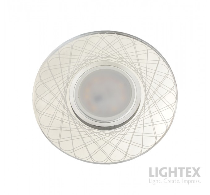 Луна стационарна кръгла прозрачен акрил с LED лента 3W 4000K 170lm LS500175 GU10 max.7W LED Ø120x20mm/cut 65mmLightex