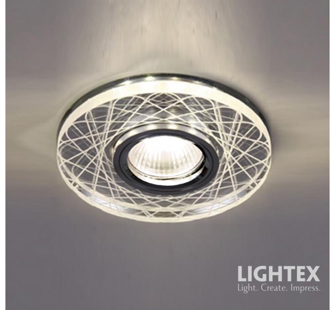 Луна стационарна кръгла прозрачен акрил с LED лента 3W 4000K 170lm LS500175 GU10 max.7W LED Ø120x20mm/cut 65mmLightex