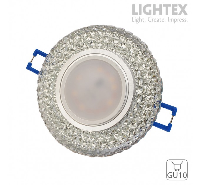 Луна стационарна кръгла стъкло прозрачно с LED лента 3W 3000K 160lm LS500151 GU10 max.7W LED Ø90mm/cut 65mm Lightex