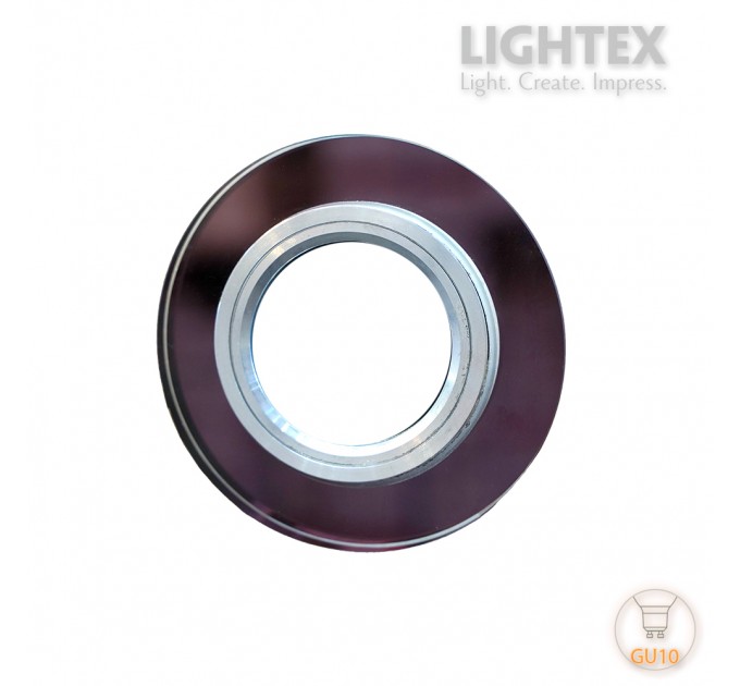 Луна стационарна кръгла стъкло лилаво GU10 max.7W LED Ø90mm/cut 60mm LS200112  Lightex