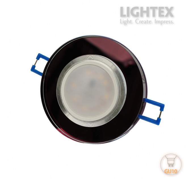 Луна стационарна кръгла стъкло лилаво GU10 max.7W LED Ø90mm/cut 60mm LS200112  Lightex