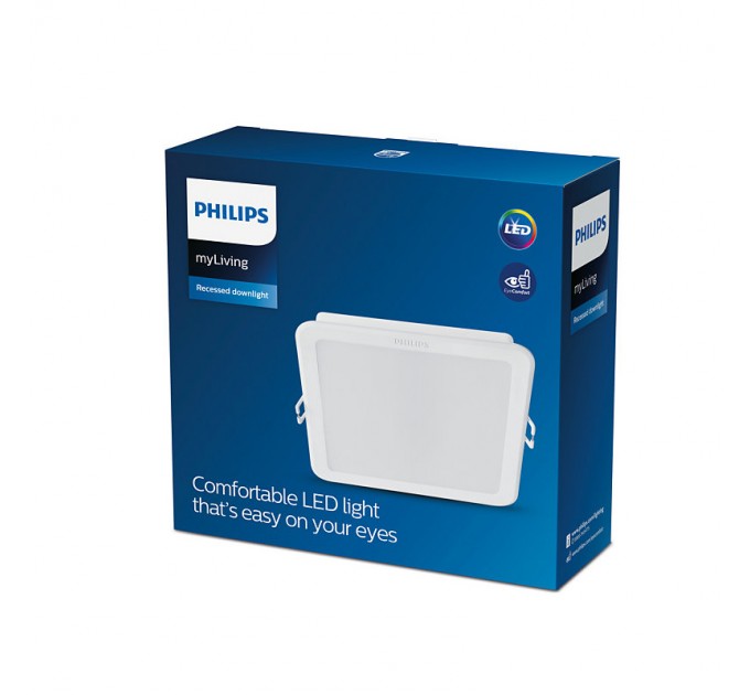 Philips LED луна за вграждане MESON 13W 6500K 1300lm 220V 125х125mm бяла