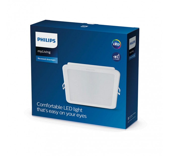 Philips LED луна за вграждане MESON 17W 3000K 1200lm 220V 150х150mm бяла