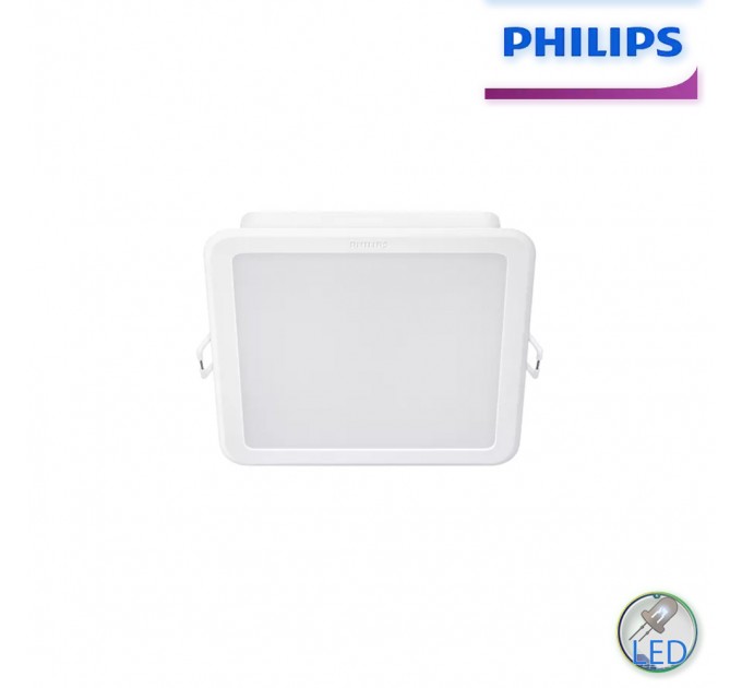 Philips LED луна за вграждане MESON 125 12.5W 6500K 1300lm 220V квадрат 140x140mm/cut 125х125mm бяла