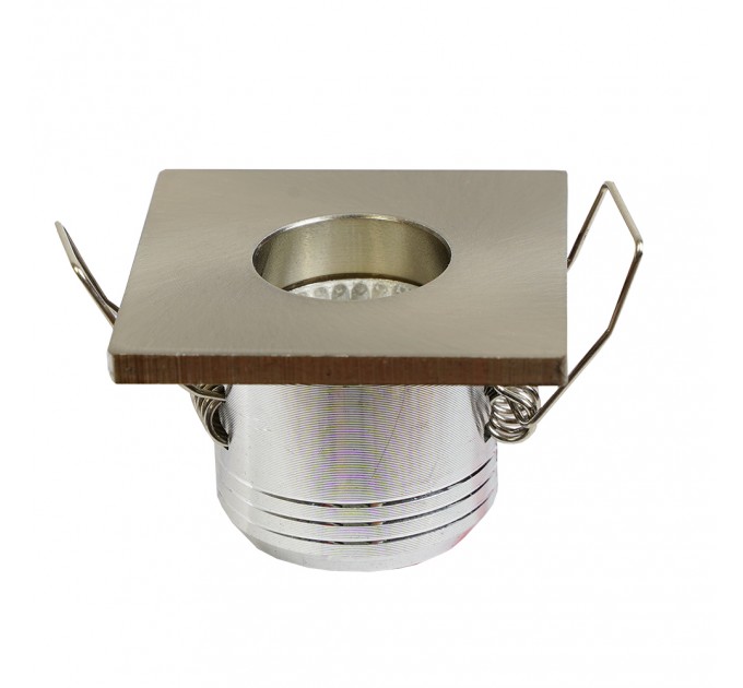 Звездно небе HL0092WH 220V 1W 4000K 90lm квадрат алуминий 40x40mm/cut 30mm хром мат Lightex