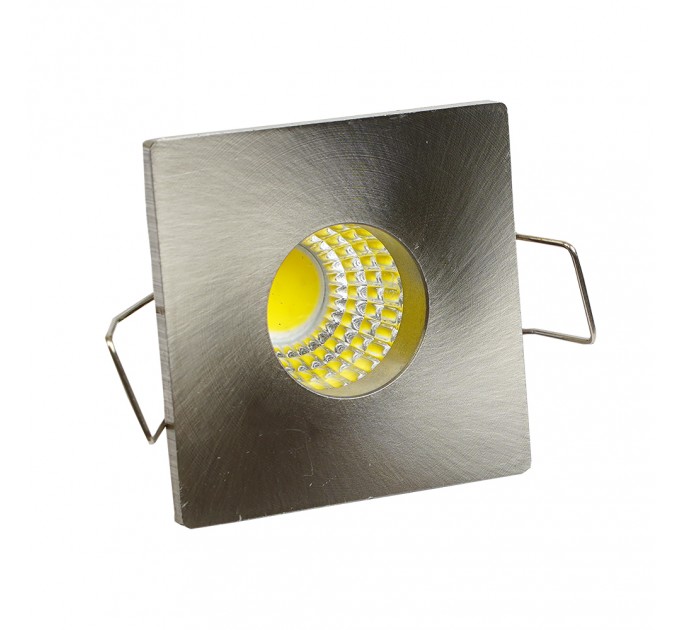 Звездно небе HL0092WH 220V 1W 4000K 90lm квадрат алуминий 40x40mm/cut 30mm хром мат Lightex