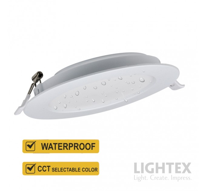 LED луна CARO N бяла влагозащитена 220V 5W IP54 CCT 425lm Ø95xH22mm/ cut 75mm Lightex