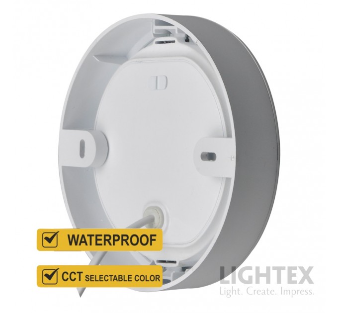 LED луна CARO N за скрит и открит монтаж бяла влагозащитена 220V 18W IP54 CCT 1530lm Ø170xH31mm/ cut Ø150mm Lightex