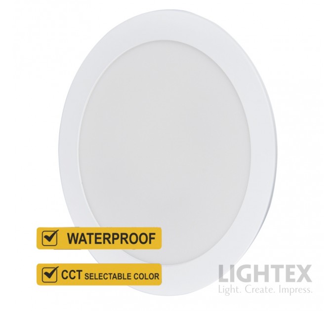 LED луна CARO N за скрит и открит монтаж бяла влагозащитена 220V 18W IP54 CCT 1530lm Ø170xH31mm/ cut Ø150mm Lightex