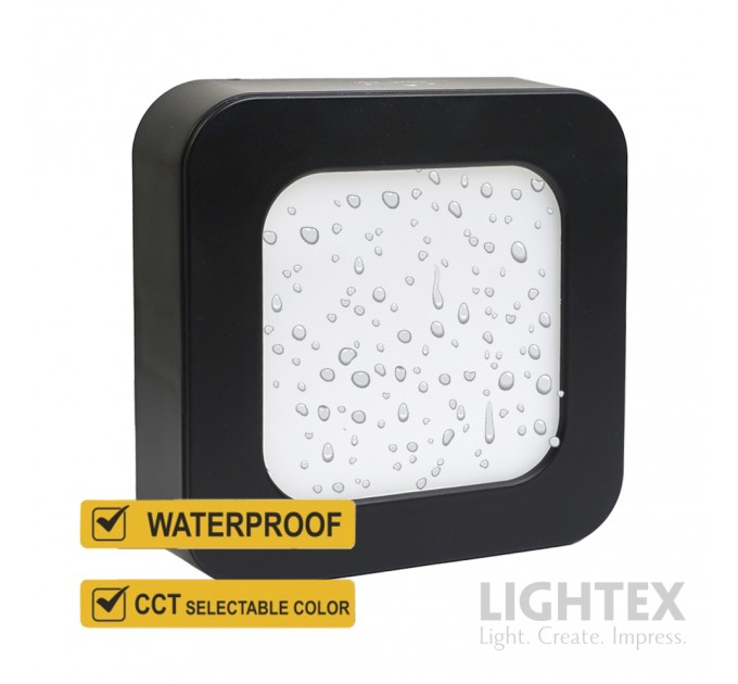 LED луна CARO N за скрит и открит монтаж черна влагозащитена 220V 9W IP54 CCT 765lm 120x120xH31mm/ cut 100x100mm Lightex